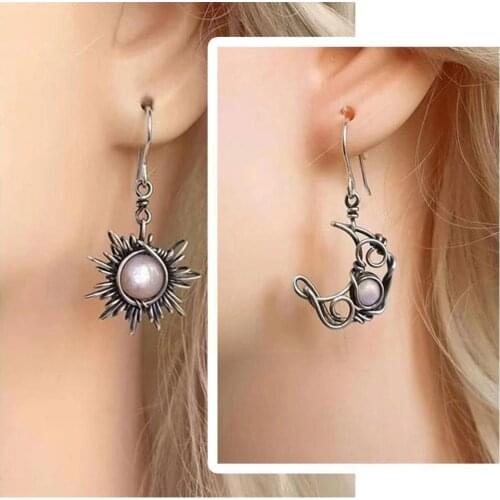 New Sun Moon Earrings Clouds For Women Girls Ear Geometric Jewelry Fashion Gift Earings Drop Dangle Gifts Wholesale Gold O0T2