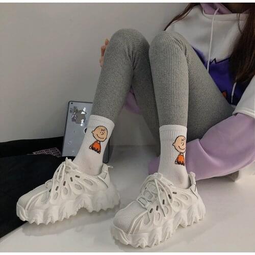 2021 spring and autumn new womens Korean style thick-soled fashion breathable casual sneakers