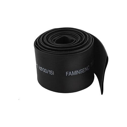 3Meter 30mm Dia Ratio 2:1 Polyolefin Heat Shrinking Shrinkable Tubing Tube Black