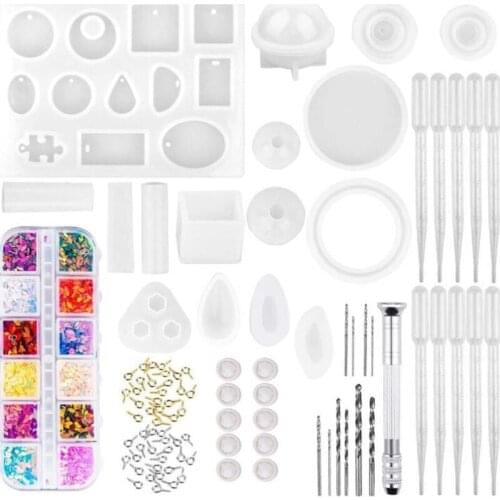 Transparent silicone mold resin decoration process DIY geometric necklace earring mold epoxy resin mold for jewelry