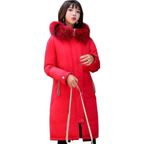 2019 Korea East Gate 18 New Pattern Major Suit Down Jackets Girls Long Fund Temperament Heavy Seta Lead Cotton INS Loose Coat