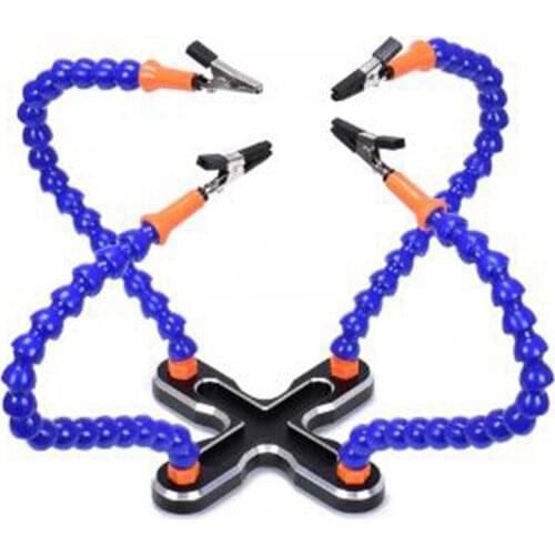 Diy Soldering Third Hand 4Pc Flexible Arms Welding Helping Stand Repair Holder Tool Multifunctional Metal Base Welding Soldering