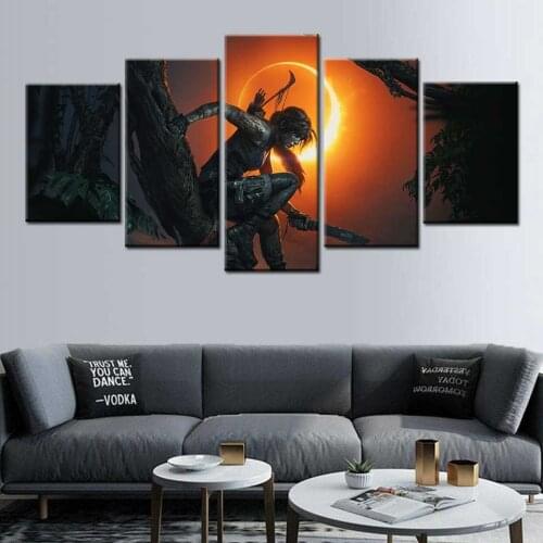 Modern Canvas Pictures Painting Wall Art Tomb Raider Game Poster Cafe Bar Painting Decorative Posters Boys Room Home Decor