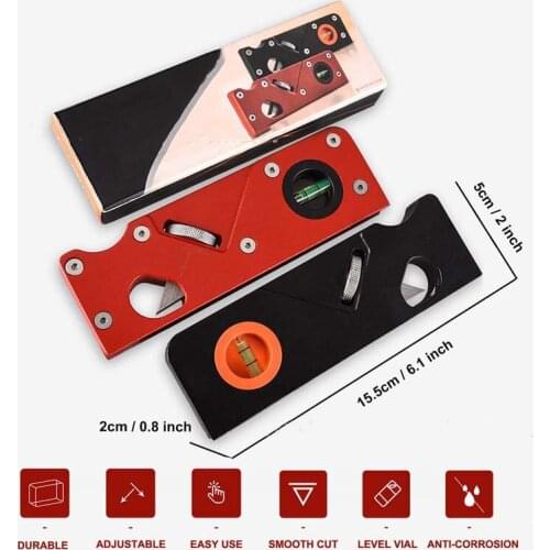 2021 Woodworking Planer Mini Hand Tool 45 Degree Angle Oblique Angle Edge Carpenter Wood Planes with Spirit Bubble