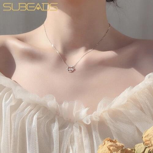 Subeads Hollow Out Planet Round Pendant Necklace for Women Fashion Star Space Charms Necklace Choker Party Jewelry Gift