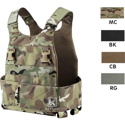 KRYDEX Tactical Low Vis Slick Plate Carrier Airsoft Wargame Lightweight Adapt System FCS Slickster Vest With 2PCS Dummy Plates