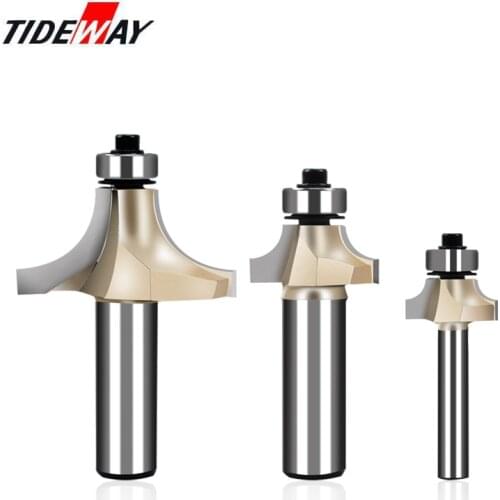 Tideway Round Over Edging Router Bit 1/2" Shank For Wood Woodworking Tool 2 Flute Endmill With Bearing Milling Cutter Corner