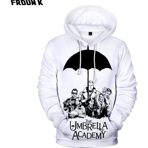 New 3D The Umbrella Academy White Hoody Sweatshirts Teenage Boys Men Pullover Unisex Costume Tracksuit Hoodie Casual Hooded tops