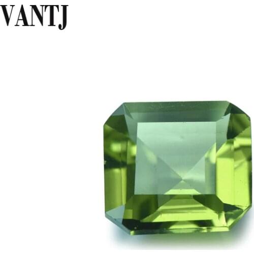 VANTJ Natural Peridot Loose Gemstone Top Quality Square Cut for Silver Gold Women Jewelry Random Delivery