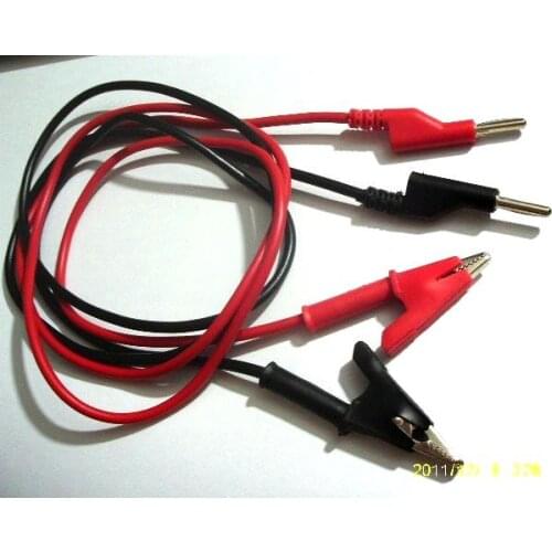 1 set Alligator Clip Silicone Cable TO 4mm Banana Plug