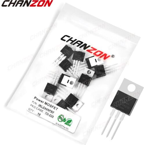 10Pcs IRLZ44NPBF TO-220 Power SIC Mosfet Transistor Bipolar Junction BJT Powerful Triode Tube Fets 47A 55V Integrated Circuits