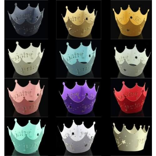 10pcs/Pack Beautiful Princess Crown Baby Shower Birthday Party Laser Cut Celebration Decor Cupcake Wrapper Wraps Case