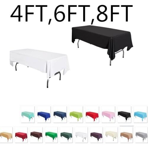 DEAREST 2pc matte satin table cloth 4ft 6ft 8ft banquet table cloth polyester table linen hotel banquet white black red blue