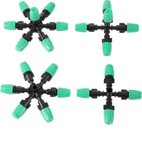 4-Way/5-Way/6-Way/7-Way Misting Fogger Nozzle Landscaping Humidification Cooling Disinfection Sprayer Garden Supplies 20 Sets