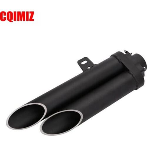 51mm Universal Black Double Motorcycle Exhaust Muffler Pipe For Z800 BN300 ZX10R R1 R3 NINJIA250 CB400 Silencer