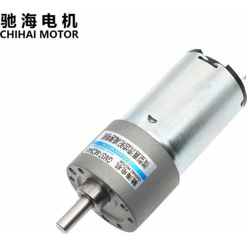 ChiHai Motor CHR-GM37-MC3448 Permanent Magnet Miniature DC Metal Tooth Speed Reduction Motor DC 24V