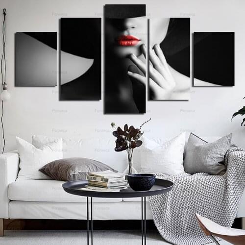 Decor Poster For Living Room HD Printed Pictures 5 Piece/Pcs Fashion Modern Figure Wall Art Canvas Painting Home Decoration