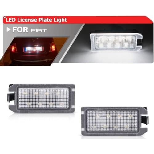 Fits For Fiat 500C 2013-2019 Canbus Error Free Pure White SMD Led License Plate Lights Lamp 2PCs