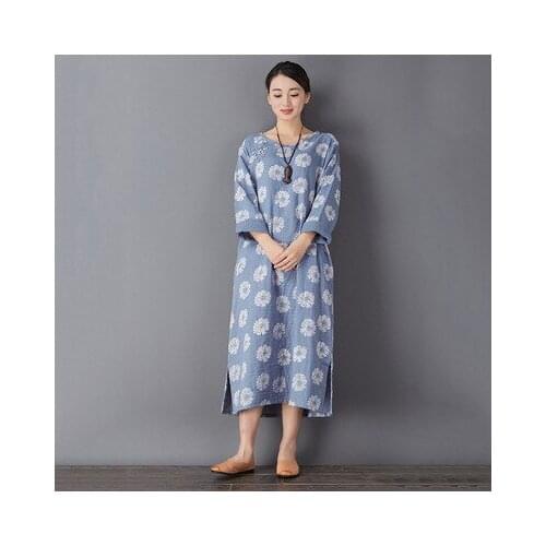 Artistic Double Layer Cotton Short Sleeve Dress 01649