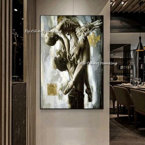 Famous Artist 100% Handmade Oil Painting pas de deux Dancing Canvas Painting On Canvas Wall Art Pictures for dining Room