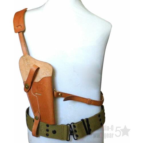 WW2 WWII US ARMY OFFICER COLT M1911 M3 HOLSTER WITH SHOULDER PAD PISTOL BELT SET SOLDIER MILITARY WAR REENACTMENTS EQUIPMENT