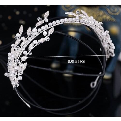 Korean pure white hairbands Bridal Rhinestone Wedding tiara Bridal Crown Headband hair accessories