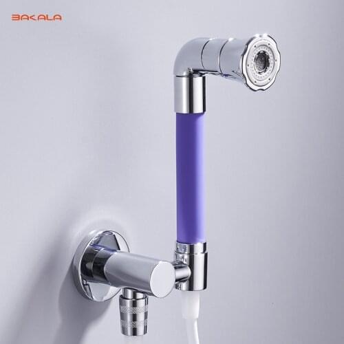BAKALA Brass Toilet Bibcock Portable Hand Held Bidet Shower Spray Gun/Women Bidet Faucet Shaft Shower Set Wall Mounted torneira