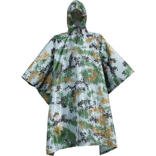 Men Women Multifunction Raincoat Waterproof Camouflage Rainwear Rainproof Poncho for Outdoor Camping Hiking Mountaineering