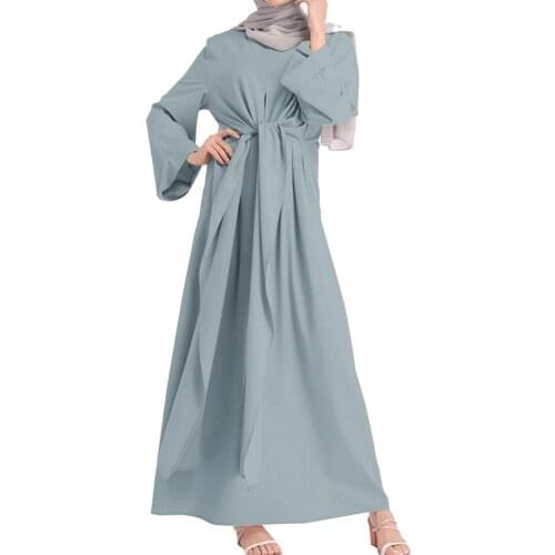 Muslims Dresses Eids Mubarak Kaftan Dubai Abaya Turkey Fashion Hijab Dress Islam Clothing Maxi Sundress For Women Vestidos 2021