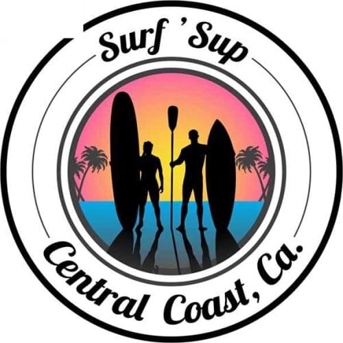Funny 13cm X 13cm for Surf SUP Central Coast Windshield Car Stickers Refrigerator Decal Trunk Waterproof Car Assessoires