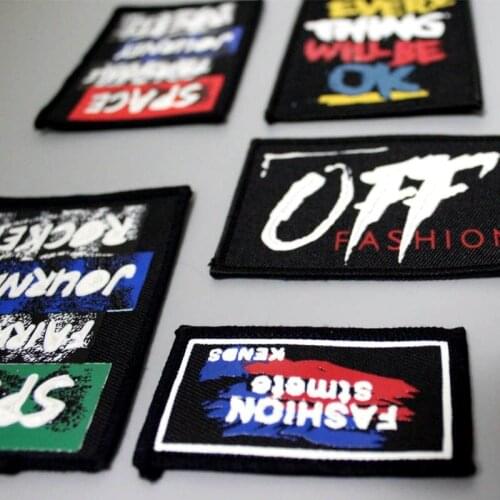 PVC Patches Letter Embroidery Patch Text Sticker Iron On Patches Stripes For Clothes Sew On Clothing Badge DIY Handicraft