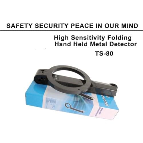 Small size high sensitivity folding sound alarm hand held Security metal detector TS80