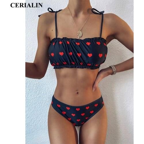 New Solid Wave Point Sexy Bikini Swimsuit Two Piece Low Cut Women Swimming Suit High Quality Female Swimwear Lace Up Beachwear