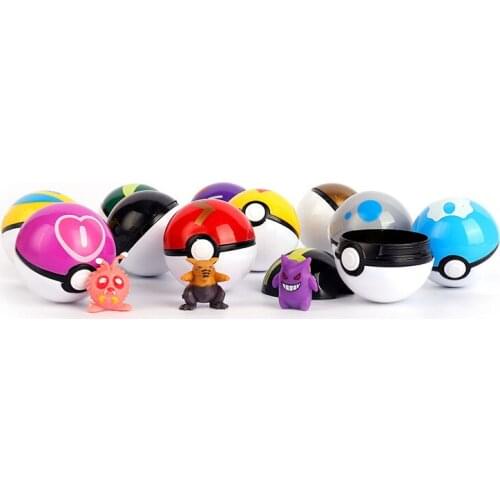 Pokemon 5cm Color painting Poke Ball 12pcs/set Action Figure Model Toys Gift for Children