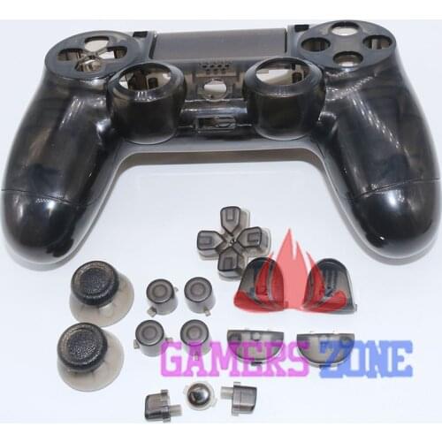 Clear Black Custom Replacement Shell Mod Kit For PS4 Playstation Controller Housing Shell Case Cover