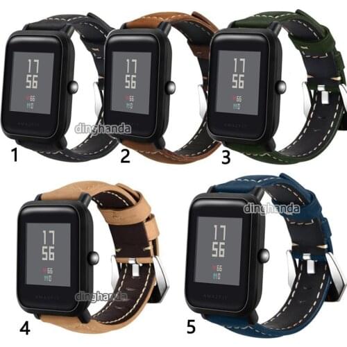 Genuine Leather Watch Band Strap for Huami Amazfit Bip/Bip Lite/Bip S/Bip S Lite/Bip U Series