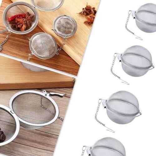 Stainless Steel Spherical Tea Strainer Condiment Filter Solid Spice Residual Filter Tea Maker Net Tea Set Tool 5 Sizes Available