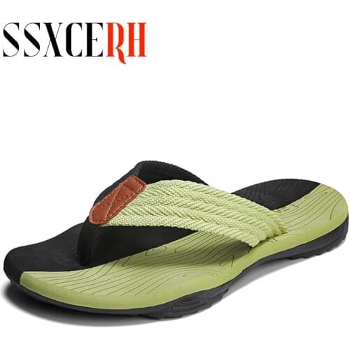 Men Flip Flops Summer Breathable Sandals Shoes For Men Non-slip Rubber Soles Slippers Fashion Outdoor Casual Shoes Big Size 46