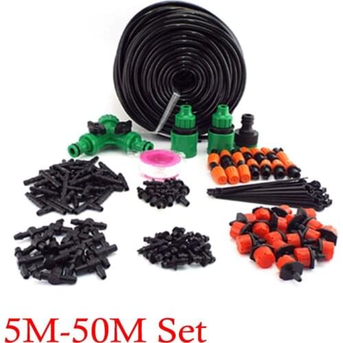 Garden Watering Micro Drip Irrigation System Plant Veg Water Irrigazione 5-50m Set Adjustable Automatic Spray Cooling Kits