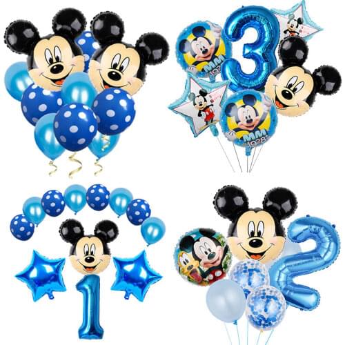 1 Set 24 inch aluminum foil balloon Disney Minnie Mickey Mouse Head Wedding Birthday Party Decorations Helium Globos BabyShower