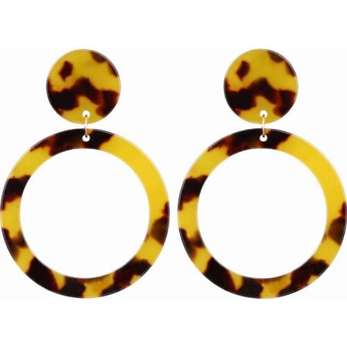 ZA Hot Sale Acrylic Resin Leopard Dangle Earring For Women Fashion Tortoiseshell Geometry Acetate Party Jewelry Brinco