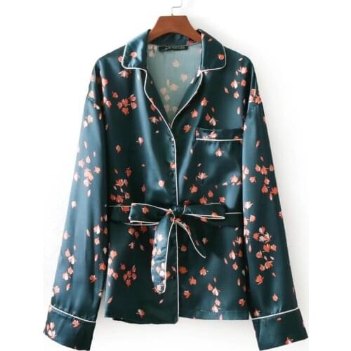 Womens suit 2019 summer new fashion floral comfortable long-sleeved shirt + casual flower print wide-leg pants women