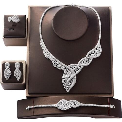 Jewelry Set HADIYANA Vintage Necklace Earring Ring And Bracelet Set zircon bisuteria Women wedding party CN727 Conjunto de joyas