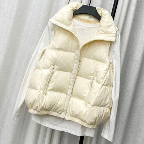 Winter Warm Vest Jacket Black Stand Collar Winter Sleeveless Vests Short Vest Cotton Padded Jacket Female Waistcoat Gilet Vest