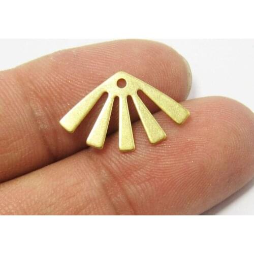 Brass charms 15x9.3mm Raw brass fanshaped earrings findings pendant -100pcs R765