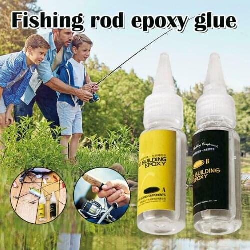2Pcs Fishing Rod Glue Fishing Rod Epoxy Resin AB Glue Transparent Glue for Twine Fishing Rod Tool Accessories