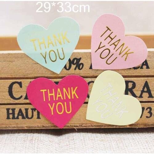 300PCS DIY yellow/green/pink/puple gold /silver thank you labels gifts /cookies/favor self seal sticker labels custom cost extra