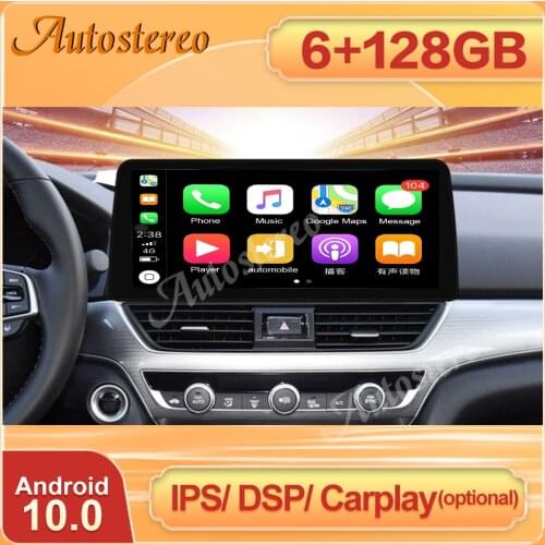 6+128G 12.3 Inch Carplay For Honda Accord 10 2018+ Car GPS Navigation Android 10.0 IPS Screen Multimedia DSP Player Headunit