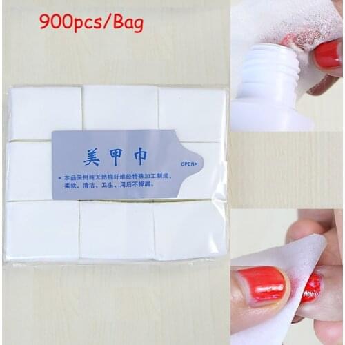 900 Pcs Nail Acrylic Gel Polish Remover Wipe Nail Art Tips Manicure Nail Clean Wipes Paper Lint-Free Wipes Make Up Cotton Pads