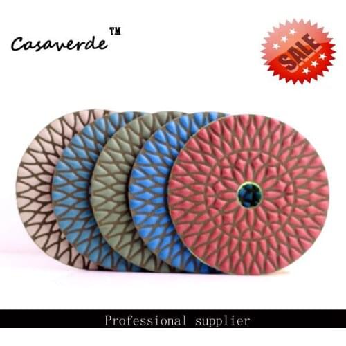 Free shipping 4 inch premium quality angle grinder diamond stone dry polishing pads for granite